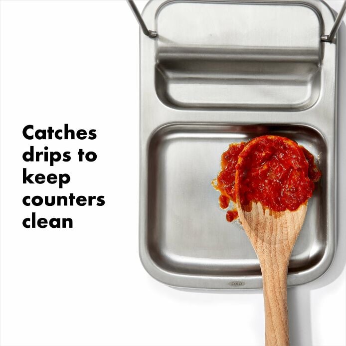 Stainless Steel Spoon Rest with Lid Holder - US 1984