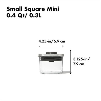 Steel POP Container - Small Square Mini (0.4 Qt) - US 5784