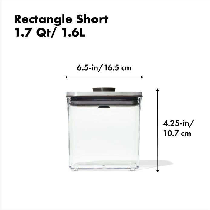 Steel POP Container - Rectangle Short (1.7 Qt) - US 4157