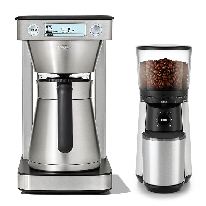 12-Cup Coffee Maker with Podless Single-Serve Function & Conical Burr Coffee Grinder Bundle - US 9412