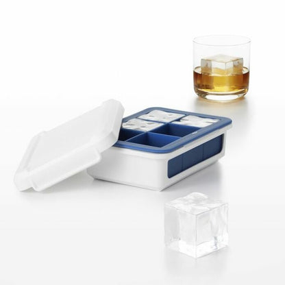 Covered Silicone Ice Cube Tray-Large Cube - US 3777