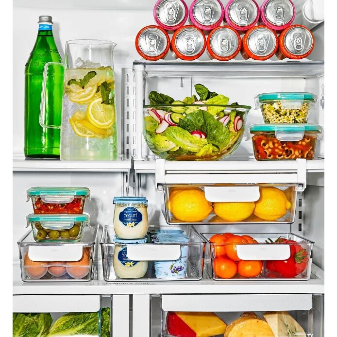 Adjustable Refrigerator Storage Bin - US 6359