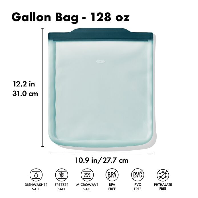 Silicone Reusable Bag - Gallon Bag (128 oz) - Lagoon - US 1892