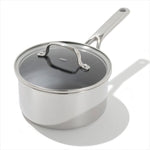Trident Hybrid Non-Stick Stainless Steel 2.5 Qt Saucepan with Lid - US 6604