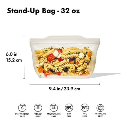 Silicone Reusable Bag - Stand-Up Quart (32 oz) - Oat - US 2413