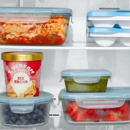 Smart Seal 3.5-Cup Glass Rectangle Container - Arctic Blue - US 6512