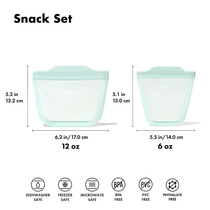 Tot Silicone Reusable Bag - 2-Piece Stand-Up Cup Set - US 9624